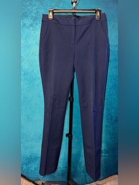 Women's Express Columnist Barely Boot Blue Dress Pants with pockets - 4R